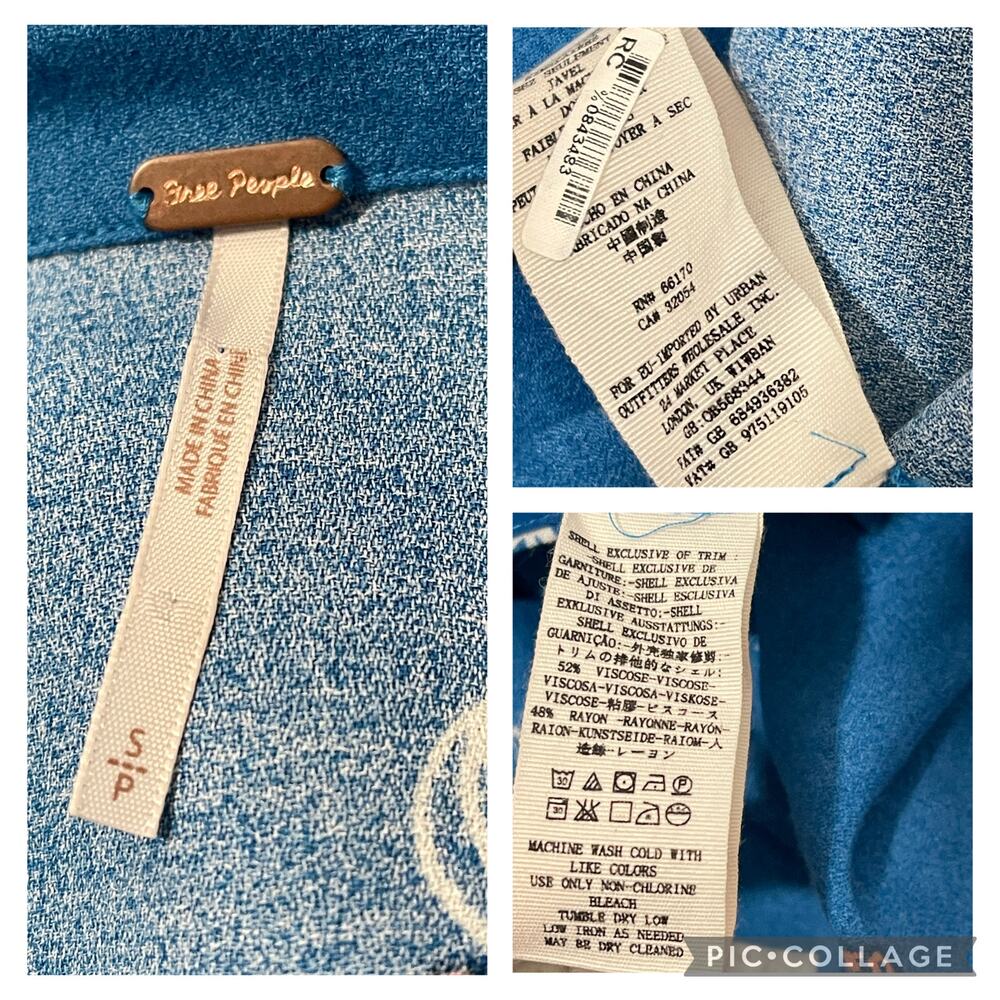 Free People SZ S Blue Tunic Dress - Picture 7 of 8